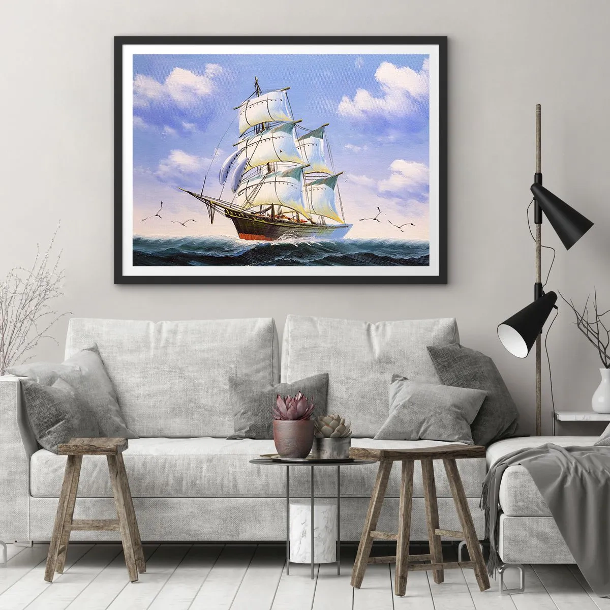 Affisch i svart ram - Stolt med vinden - 70x50 cm