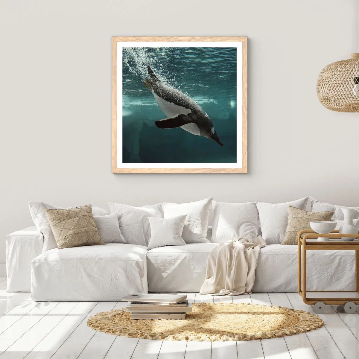 Affisch i ram av ljusek - Välkommen till min värld - 60x60 cm