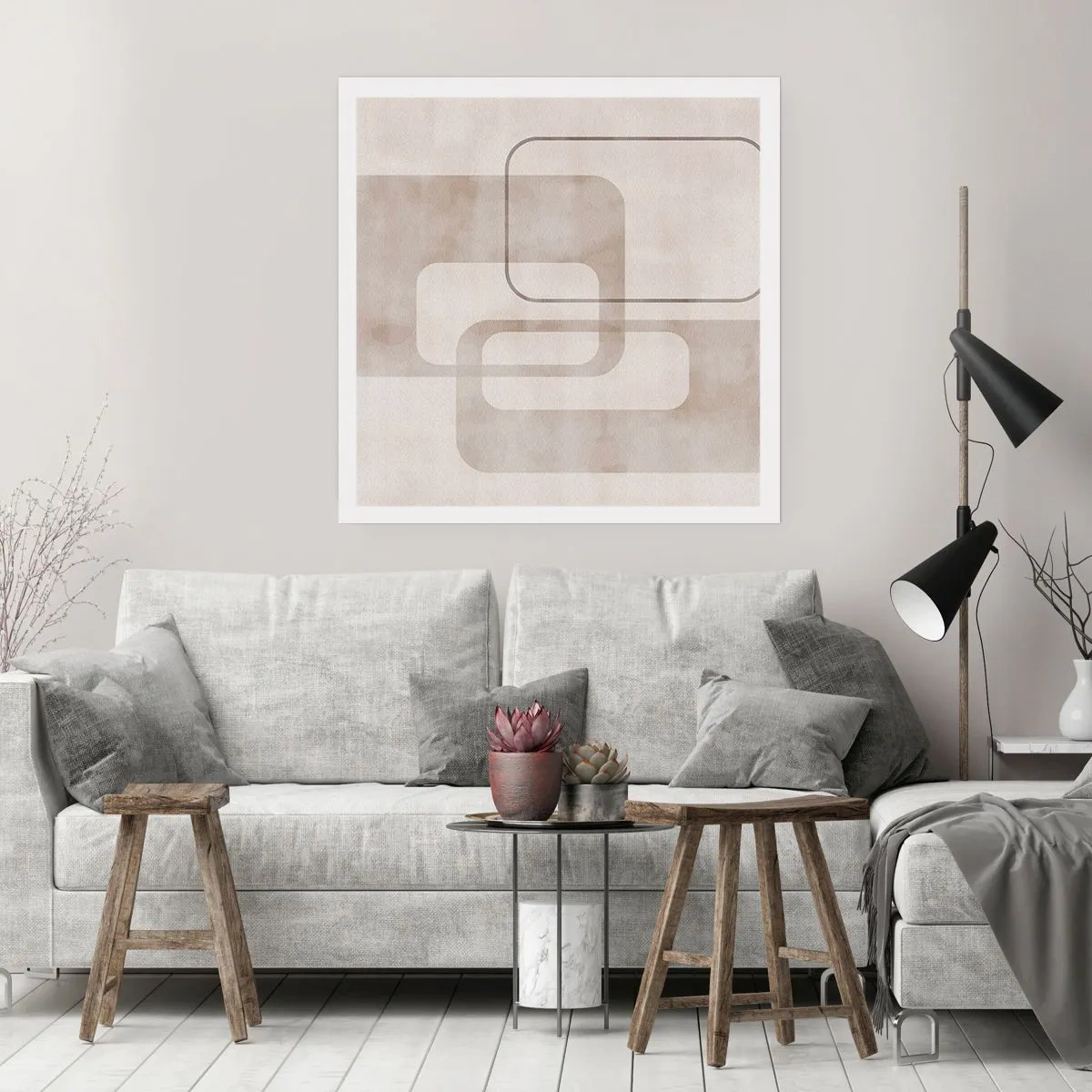 Affisch - Geometrisk fug - 40x40 cm