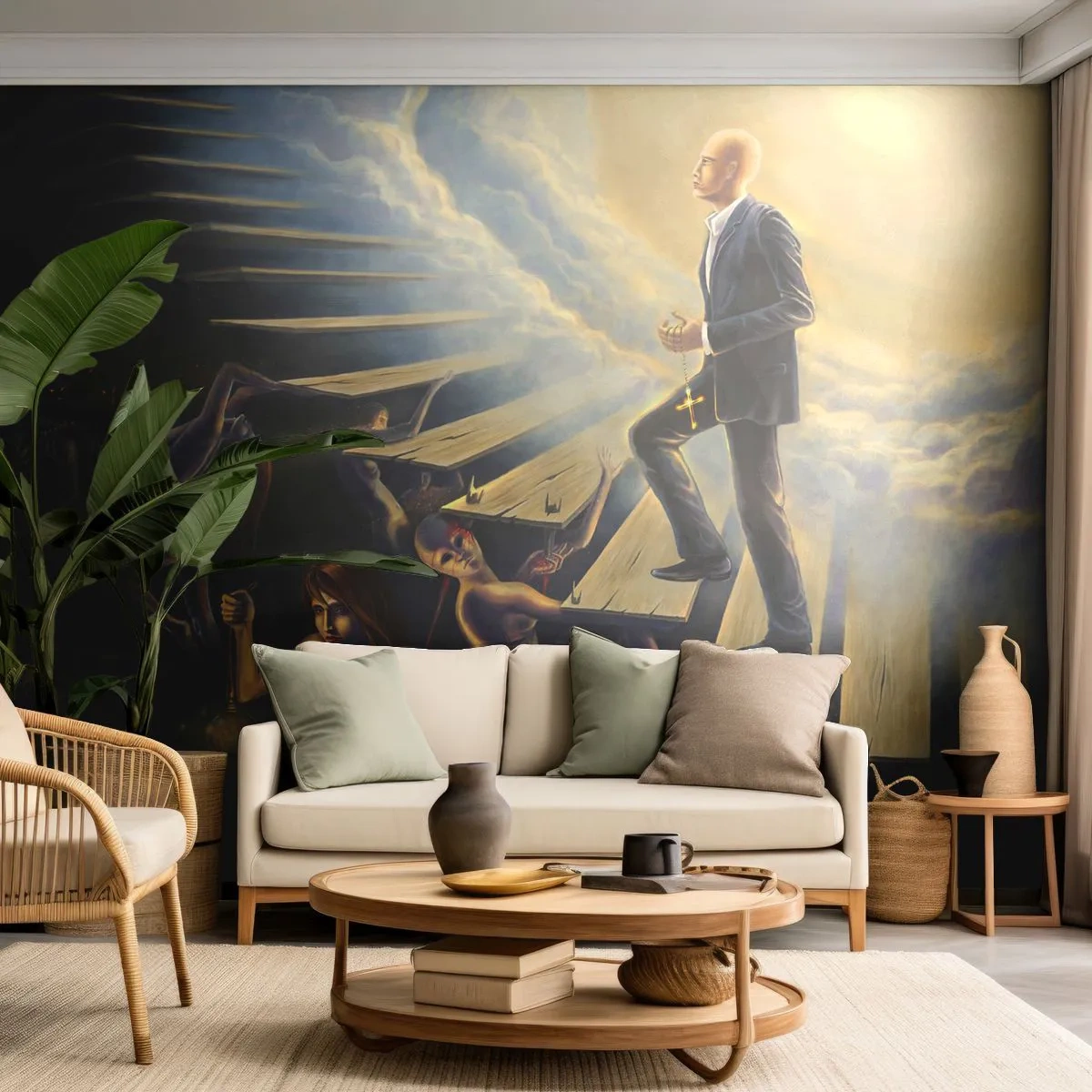 Fototapet Standard Eco - Danteisk vandring mot ljuset - Abstraktion, Fantasi, människor - 400x280 cm