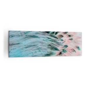 Canvastavla - Bild på duk - Safir-rosa dun - 160x50 cm