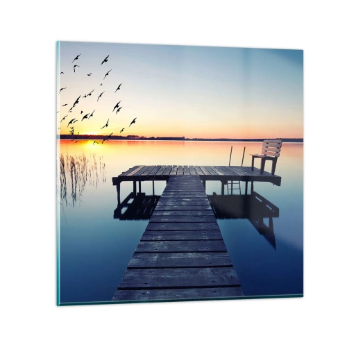 Glastavla - Bild på glas - Det var en bra dag - 70x70 cm