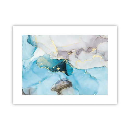 Affisch - Studie över mötet mellan grå och turkos - 40x30 cm