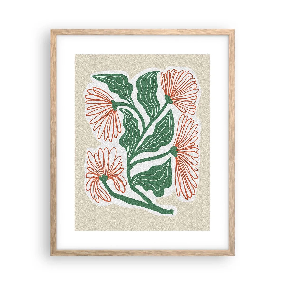 Affisch i ram av ljusek - Folkligt och modernt - 40x50 cm