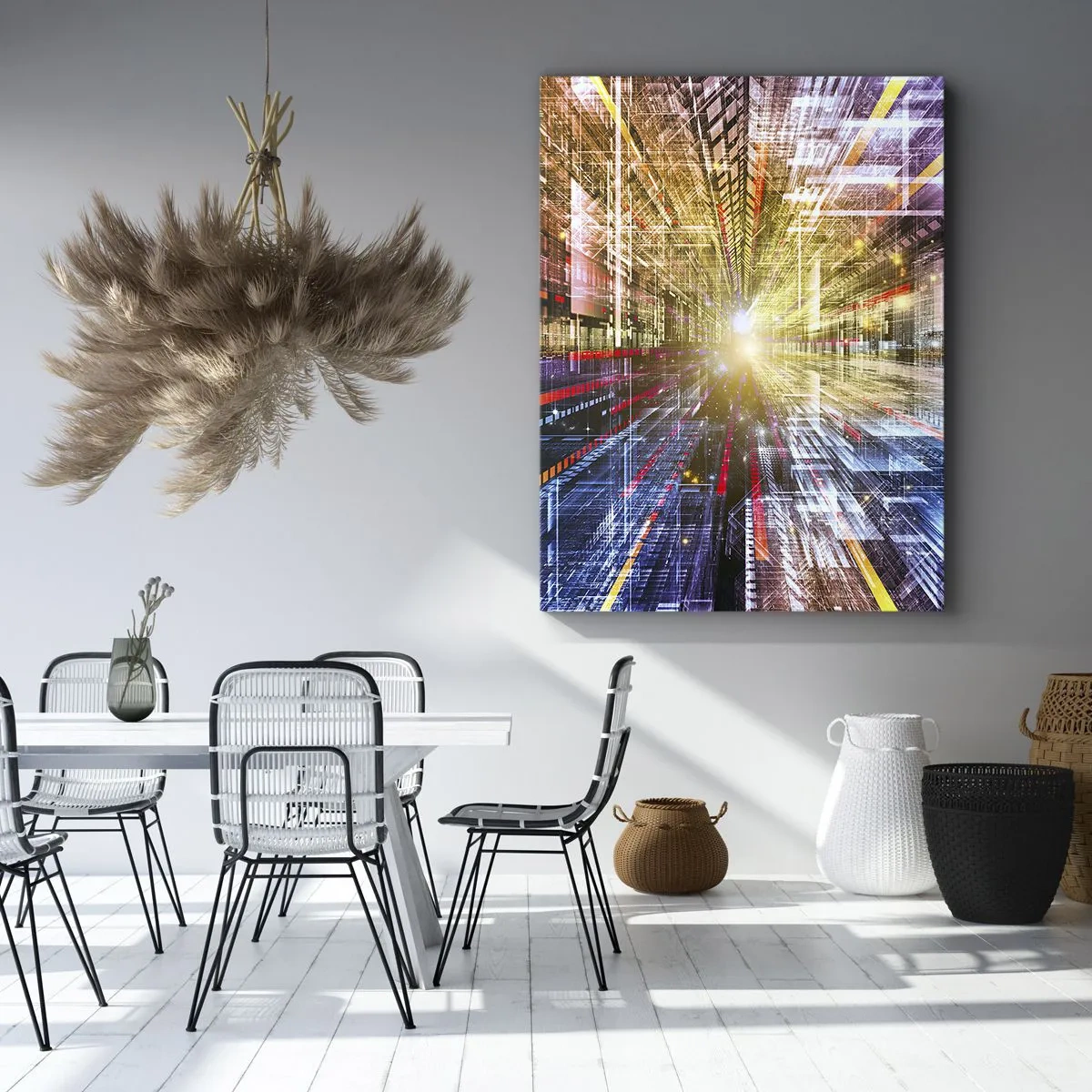 Canvastavla - Bild på duk - Ljuskorridor - 70x100 cm