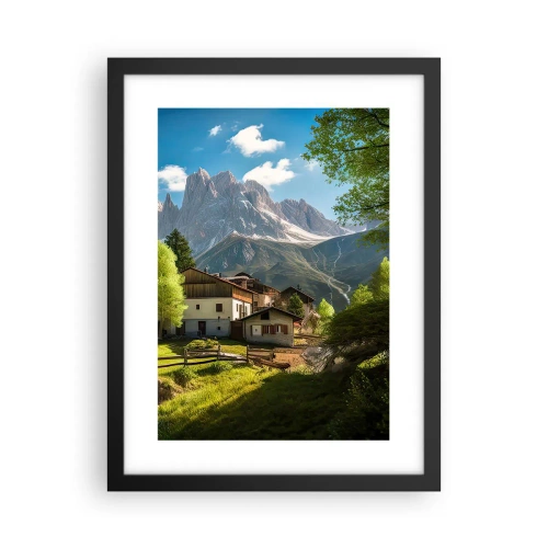 Affisch i svart ram - Alpin idyll - 30x40 cm