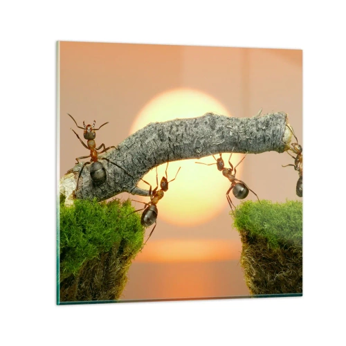 Glastavla - Bild på glas - Glatt, gemensamt arbete - 30x30 cm