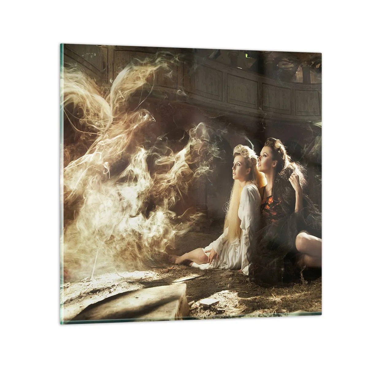 Glastavla - Bild på glas - Och så blev det poesi - 70x70 cm