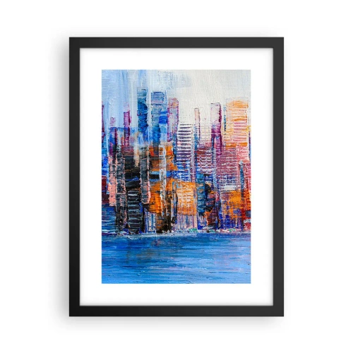 Affisch i svart ram - En glädjefylld metropol - 30x40 cm