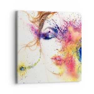 Canvastavla - Bild på duk - Regnbågsyrsel - 30x30 cm