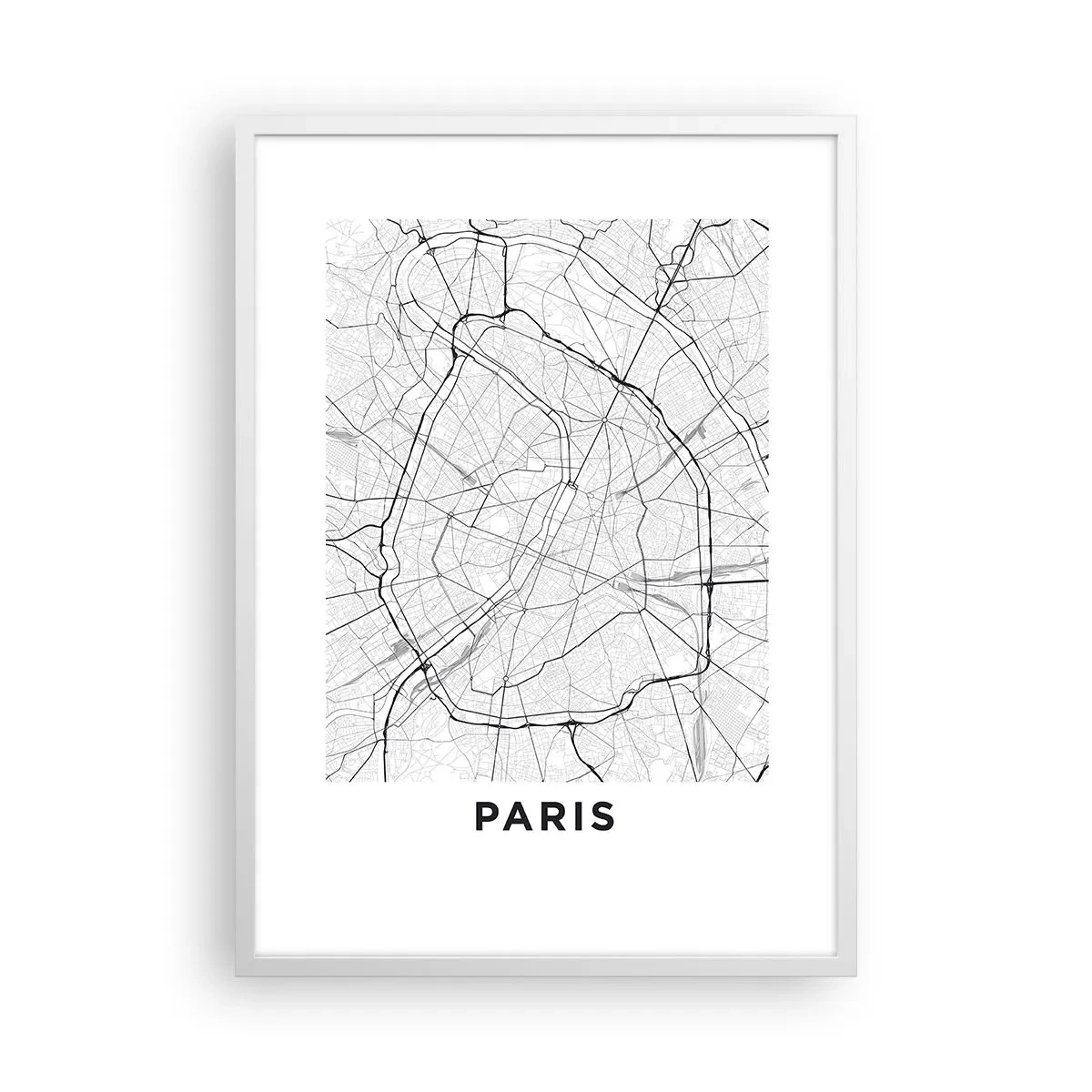 Affisch i vit ram - Paris blomma - 50x70 cm