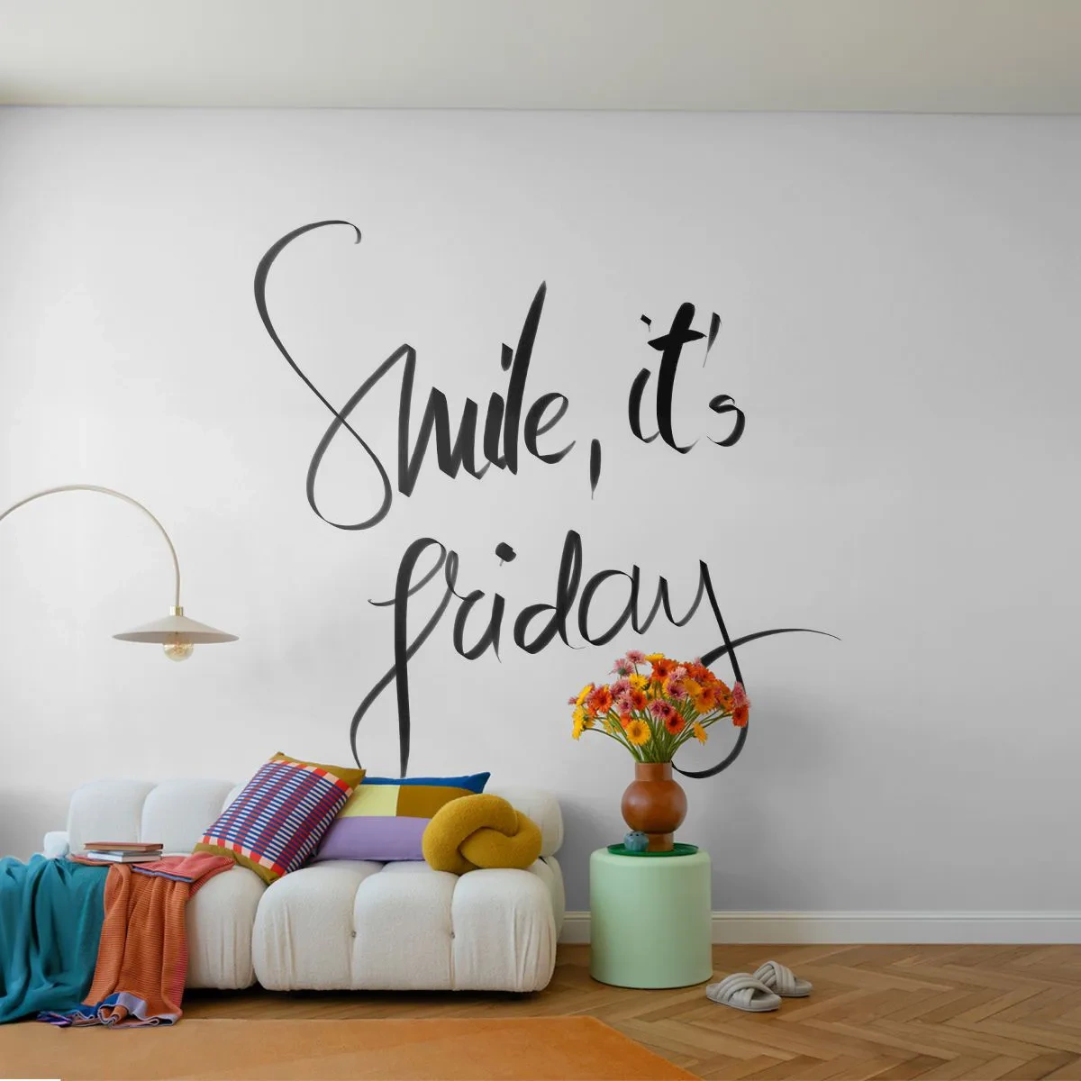 Självhäftande Fototapet Deluxe Sticker - Riktig glädje - Typografi, Bekräftelse, Maxim - 250x175 cm