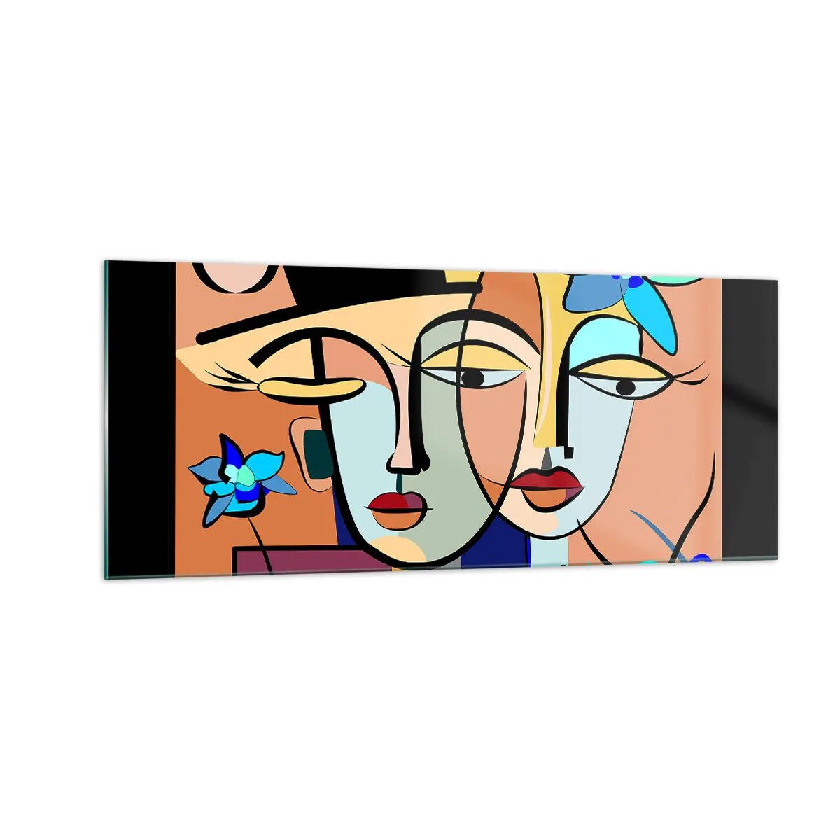 Glastavla - Bild på glas - Picassos randez vous - 100x40 cm