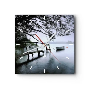 Väggklocka - Klocka på glas - Så kopplar du av - 40x40 cm