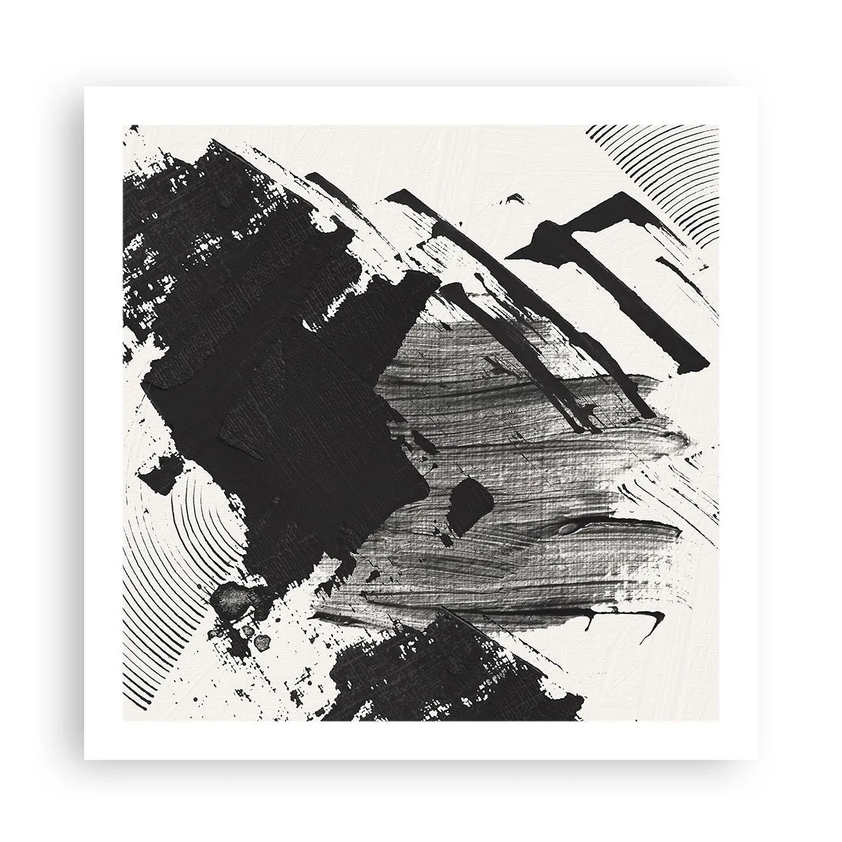 Affisch - Abstraktion - uttrycket av svart - 60x60 cm