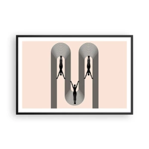 Affisch i svart ram - Upp och ner - 91x61 cm