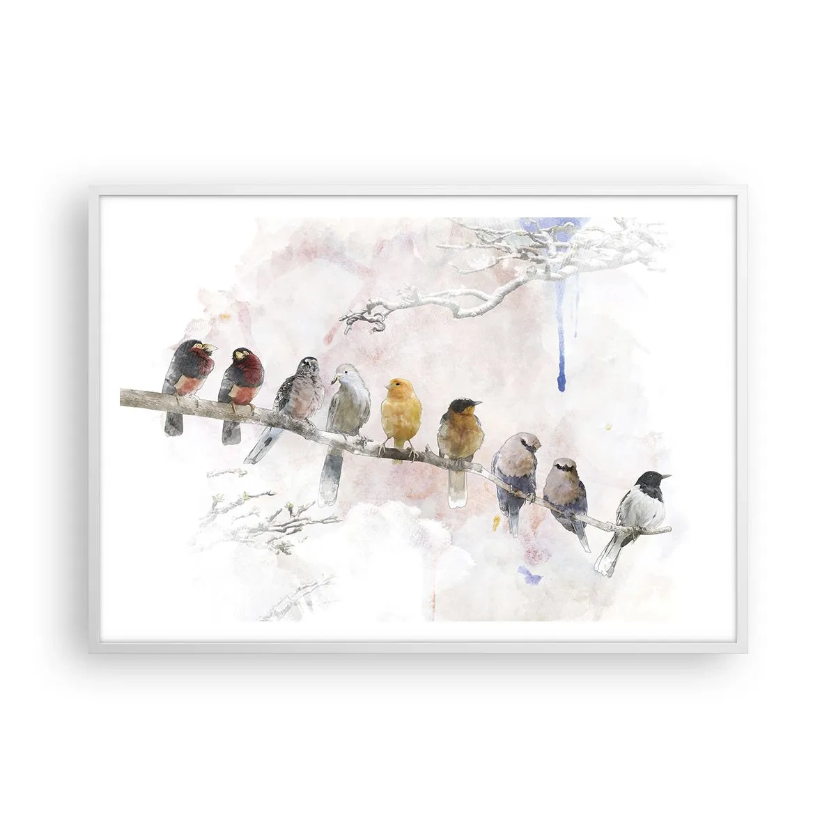 Affisch i vit ram - Bevingat möte - 100x70 cm