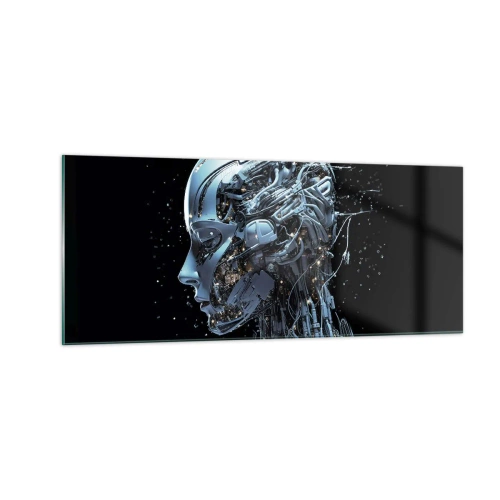 Glastavla - Bild på glas - Teknik är en kvinna - 100x40 cm
