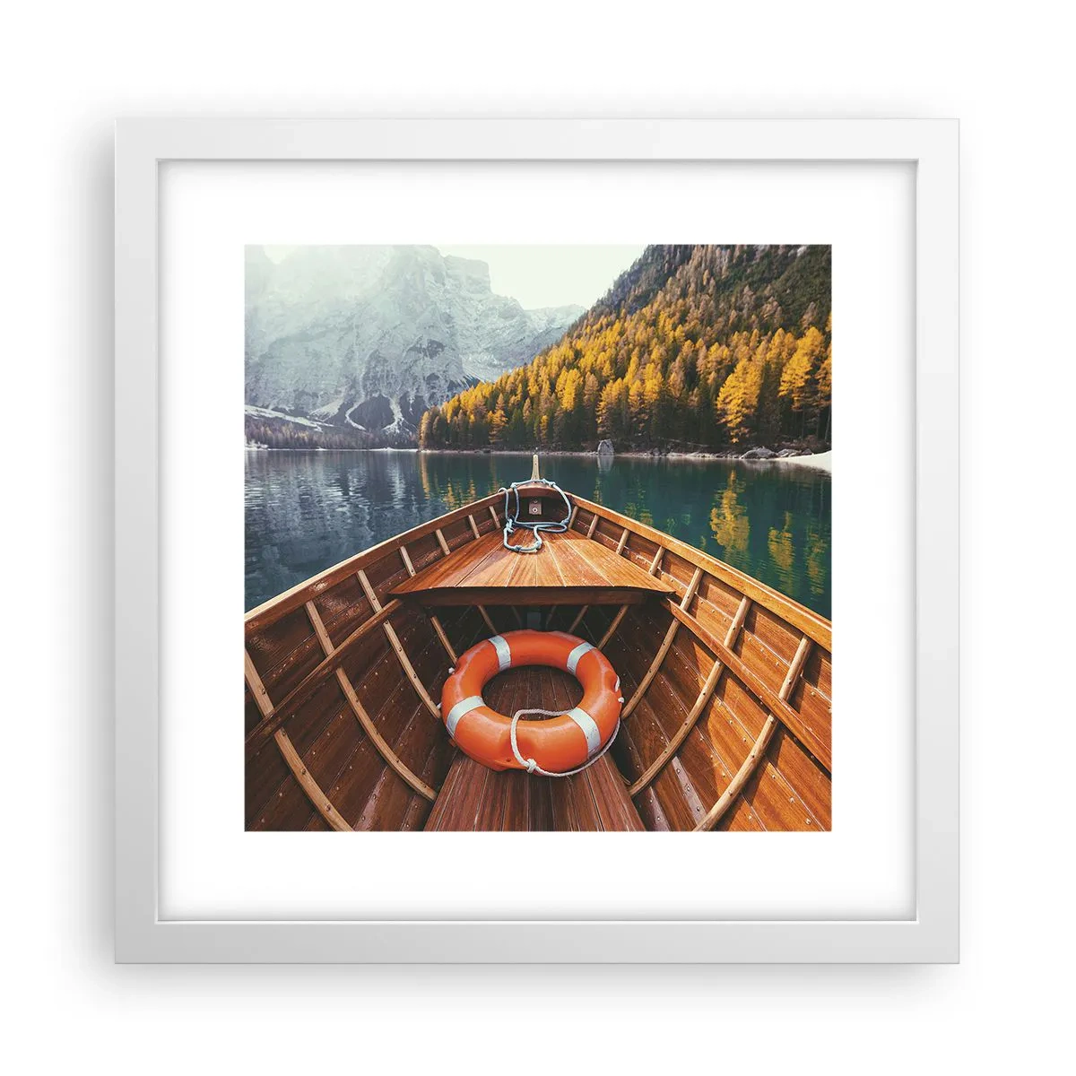 Affisch i vit ram - Utflykt i fjällen - 30x30 cm