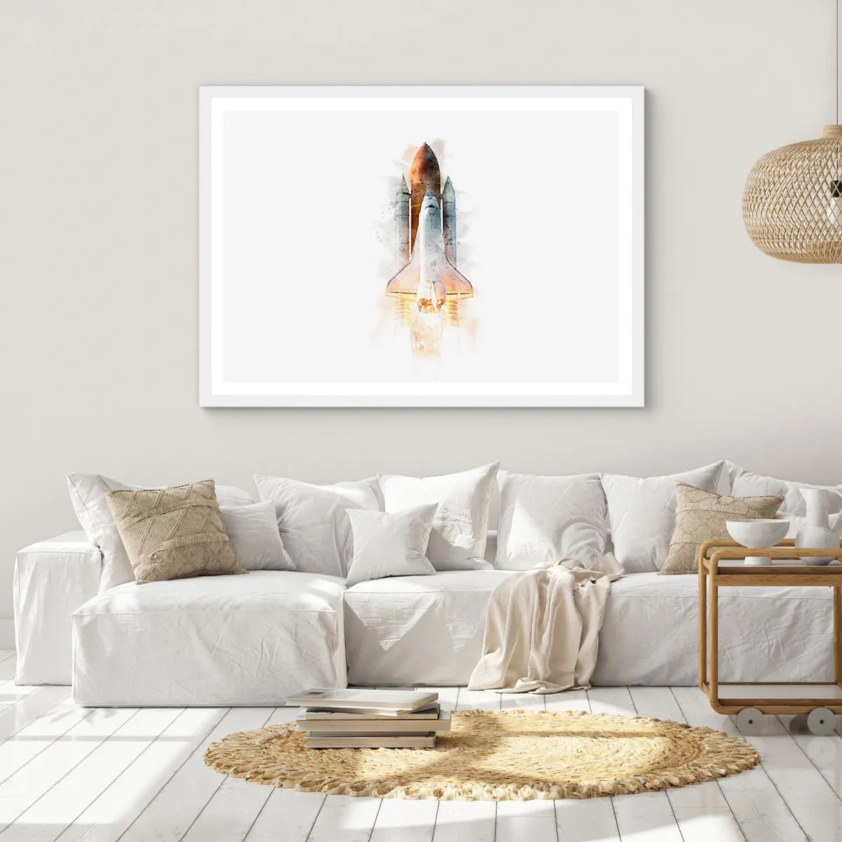 Affisch i vit ram - Upptäckare efter start - 50x40 cm