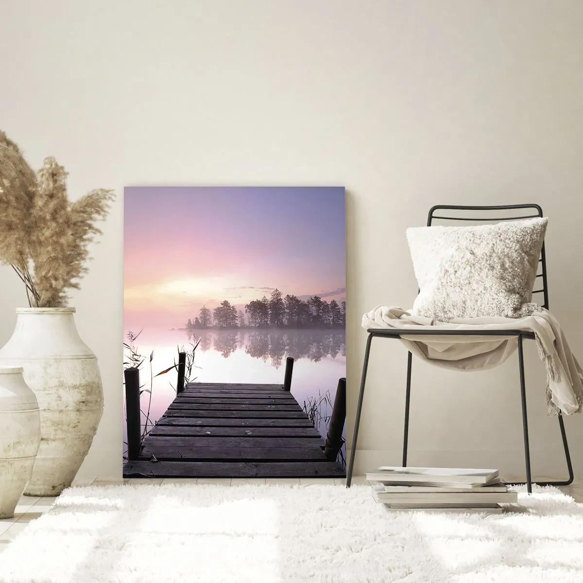 Glastavla - Bild på glas - Ur liljedimman... - 50x70 cm