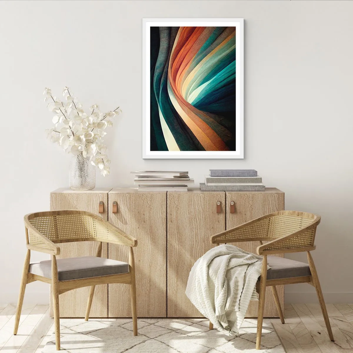 Affisch i vit ram - Vävd av färger - 70x100 cm