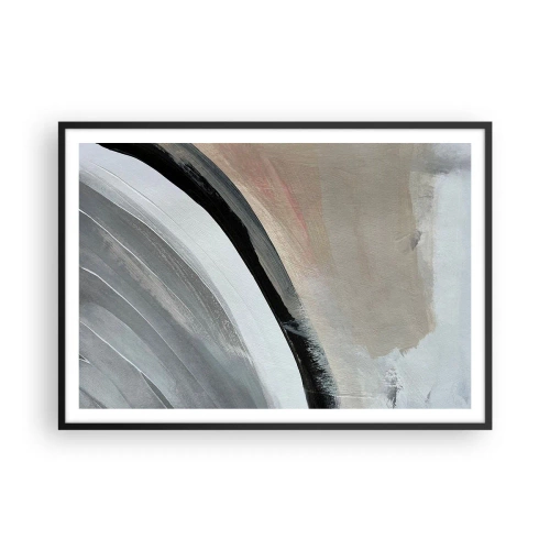 Affisch i svart ram - Komposition: en båge av svart och grått - 100x70 cm