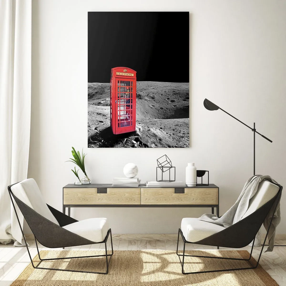 Glastavla - Bild på glas - Rymdskämt - 70x100 cm
