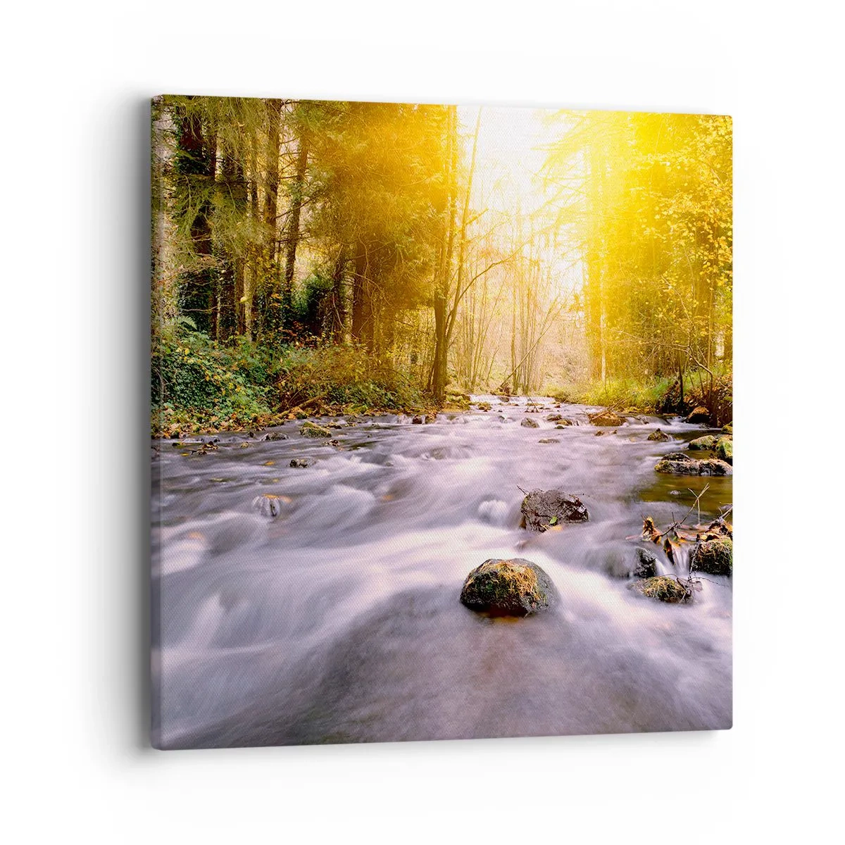 Canvastavla - Bild på duk - Malakit i silver-guld infattning - 40x40 cm