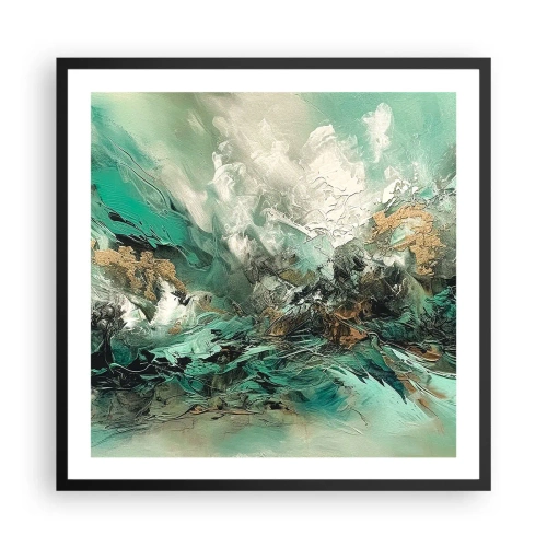 Affisch i svart ram - Smaragdsvart bränna - 60x60 cm