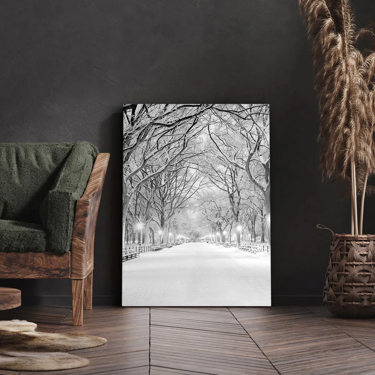 Canvastavla - Bild på duk - De fyra årstiderna - vinter - 50x70 cm