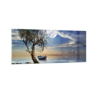 Glastavla - Bild på glas - Är det slut eller början? - 100x40 cm