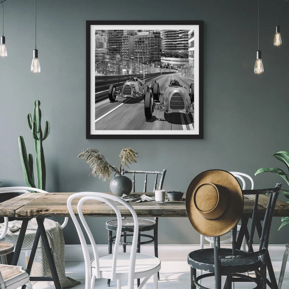 Affisch i svart ram - För länge sedan i Monte Carlo - 60x60 cm