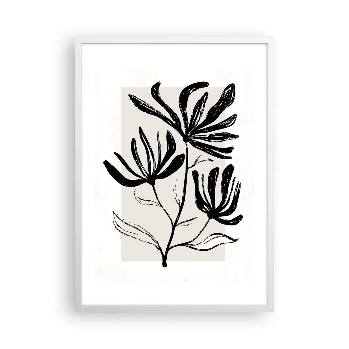 Affisch i vit ram - Skiss för ett herbarium - 50x70 cm