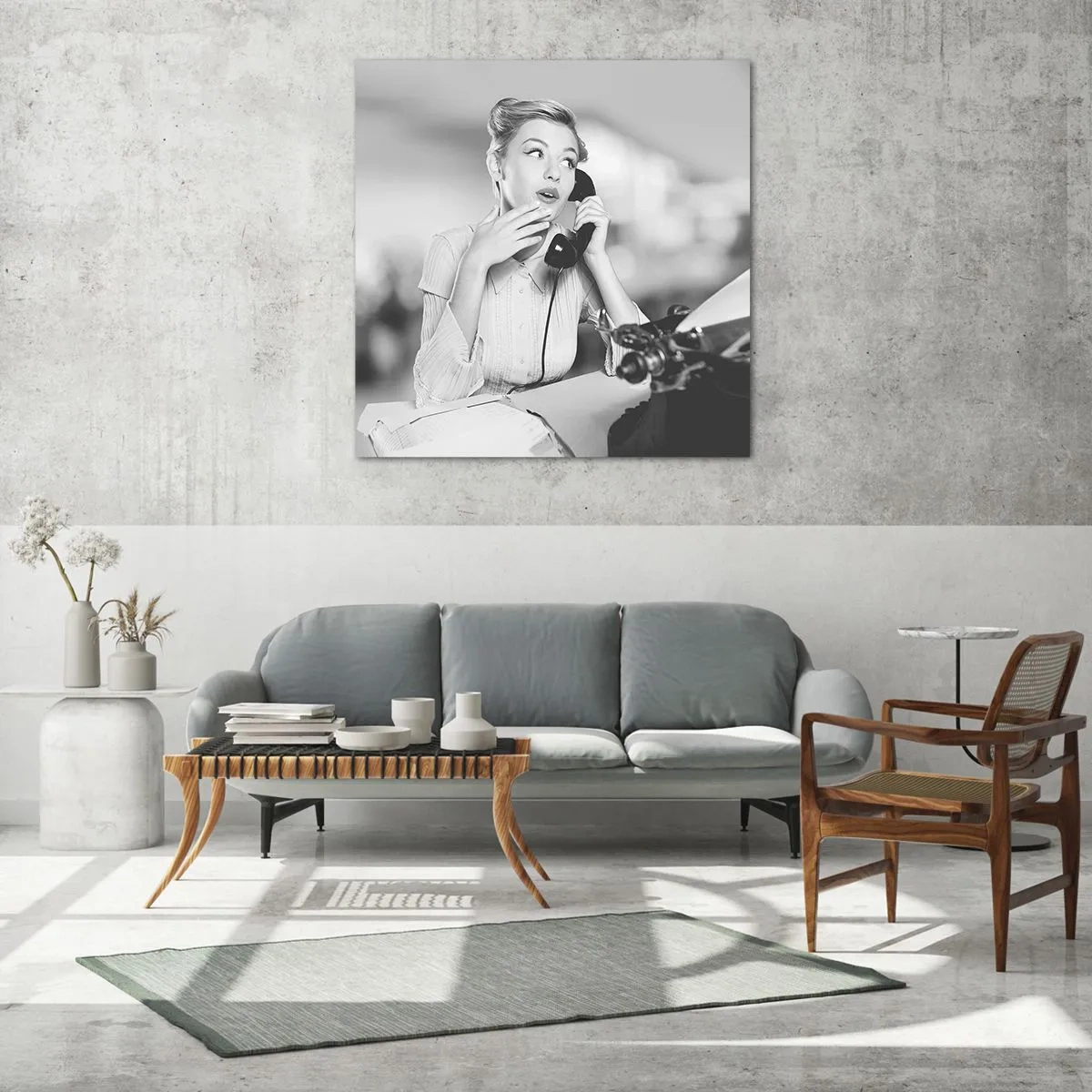 Glastavla - Bild på glas - Hallå, tillbaka till 50-talet. - 30x30 cm