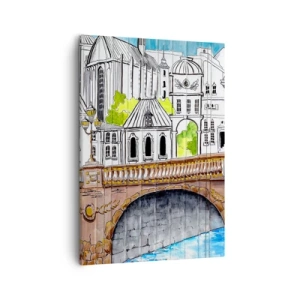 Canvastavla - Bild på duk - Stad som målad - 50x70 cm