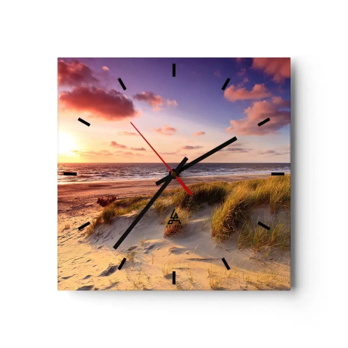 Väggklocka - Klocka på glas - Luften luktar sommar - 40x40 cm