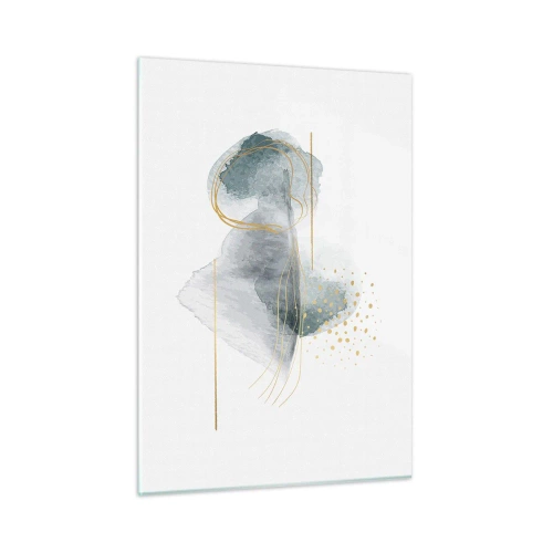 Glastavla - Bild på glas - Om gråhetens och guldets förhållanden - 50x70 cm