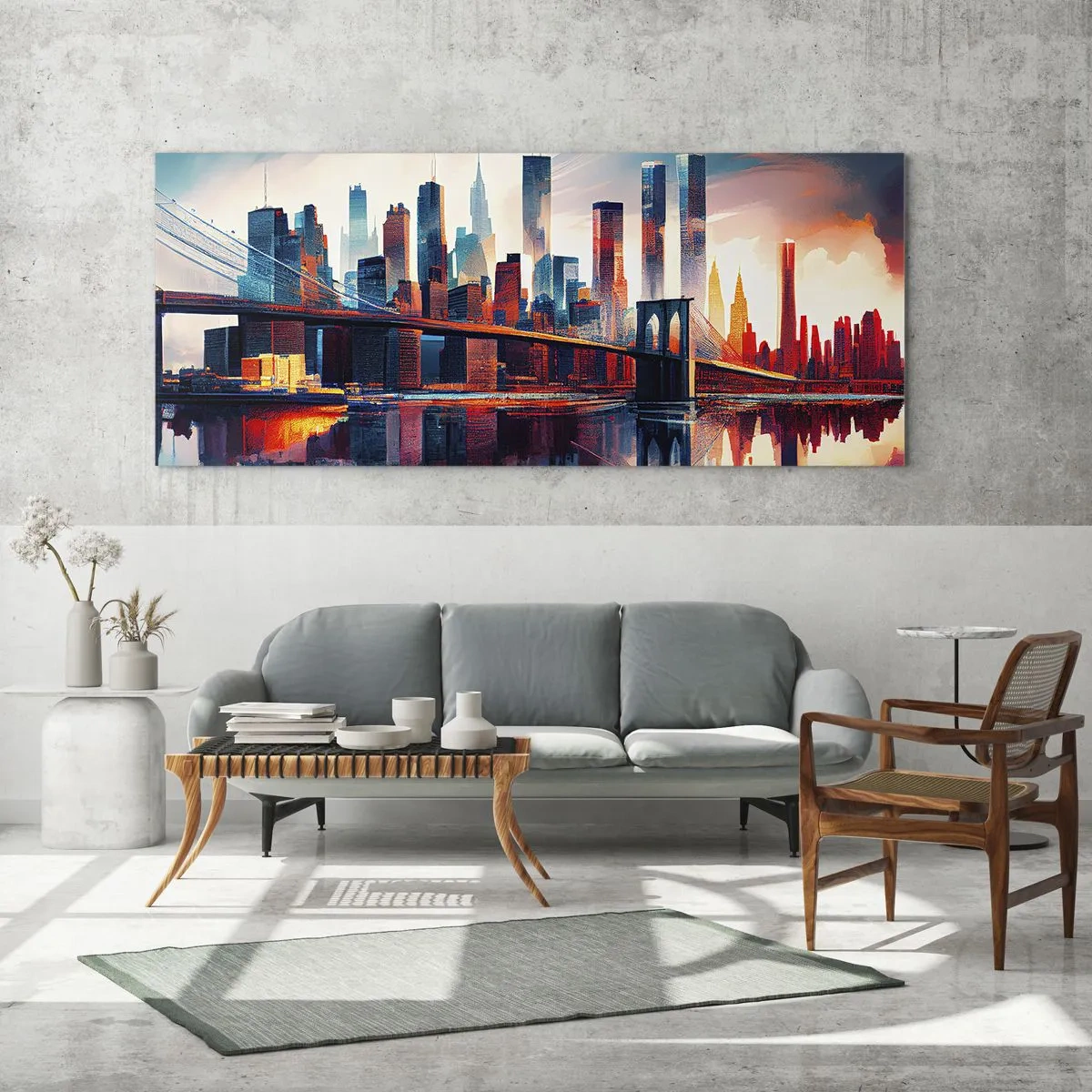 Glastavla - Bild på glas - Fenomenala New York - 160x50 cm