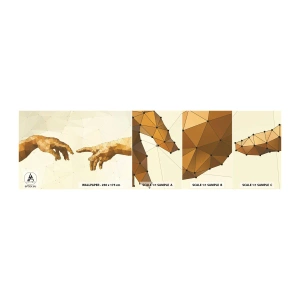 Fototapet Prov Standard Eco - Gudomlig geometri - Modern konst, Händer, Bit - 100x30 cm