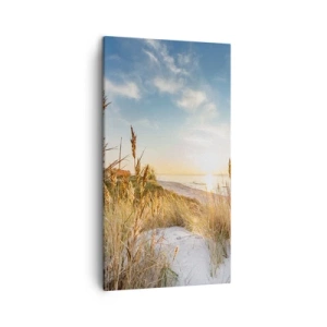 Canvastavla - Bild på duk - Nordlig strand - 45x80 cm