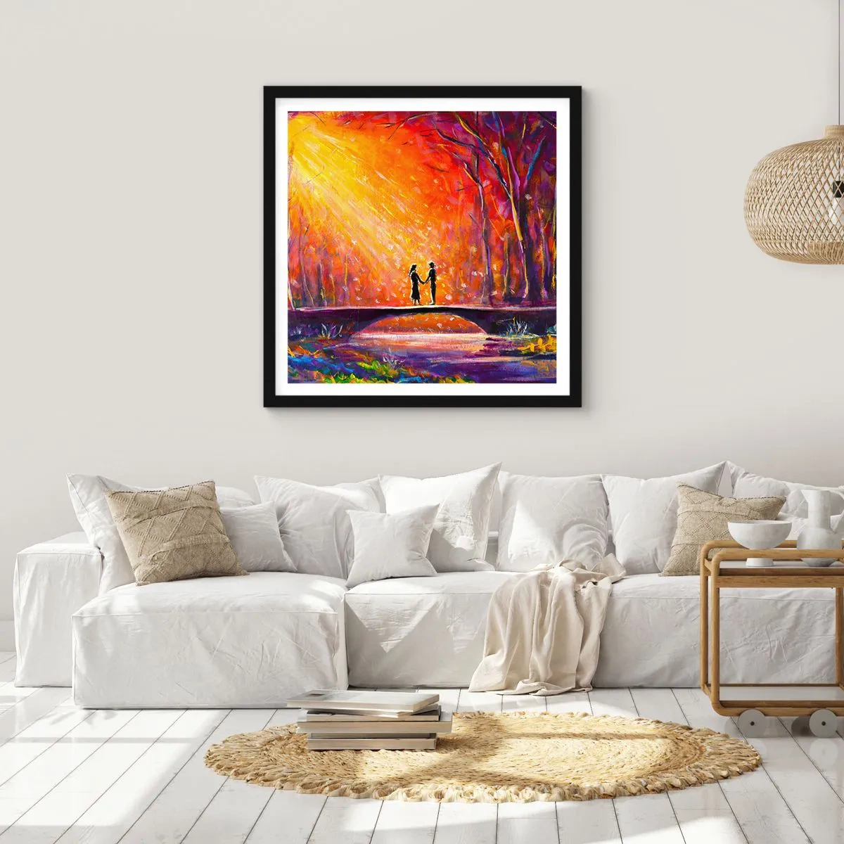 Affisch i svart ram - Himlen älskar också dem - 60x60 cm