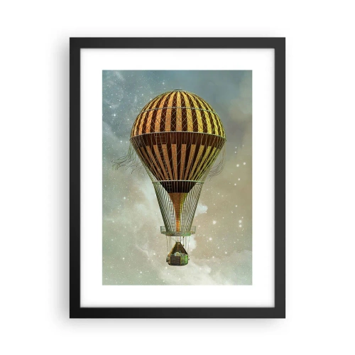 Affisch i svart ram - Banbrytande flygningar - 30x40 cm