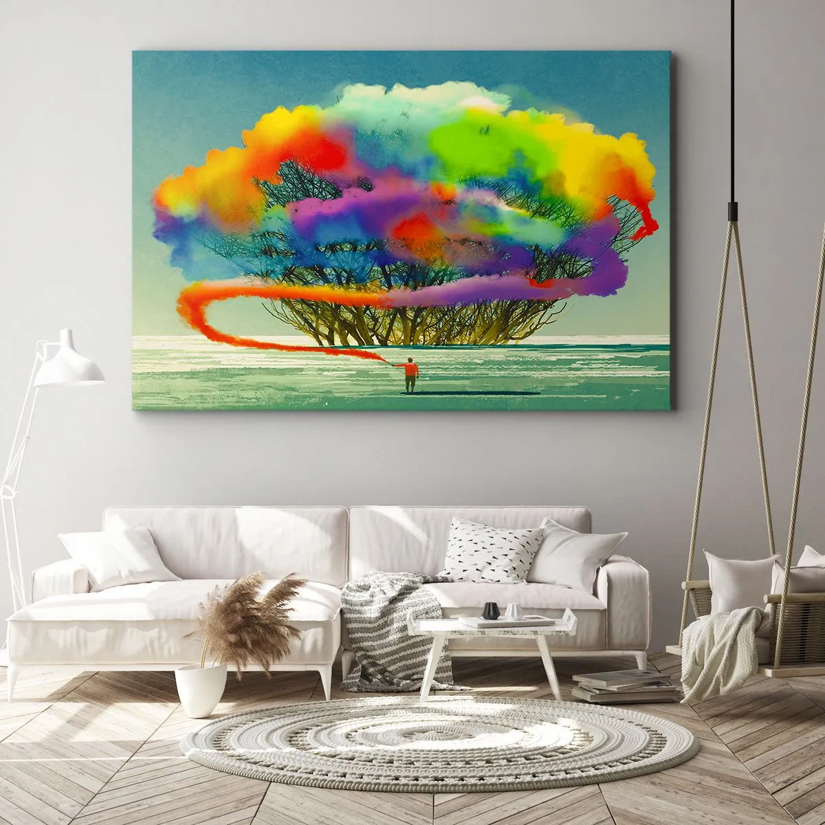 Canvastavla - Bild på duk - Liva upp världen - 100x70 cm