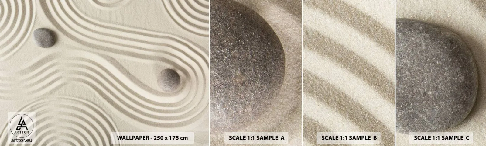 Provbit av självhäftande fototapet Deluxe Sticker - Värmens beröring - Abstraktion, Bit, Sand - 100x30 cm