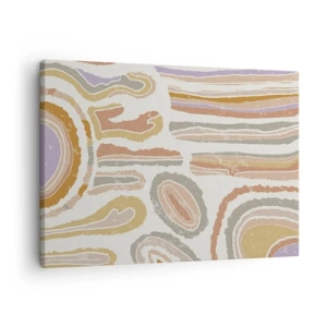 Canvastavla - Bild på duk - Färgglada tvärsnitt av abstrakta former - 70x50cm - Färgglada tvärsnitt - Modern väggdekoration för vardagsrum och sovrum ARTTOR