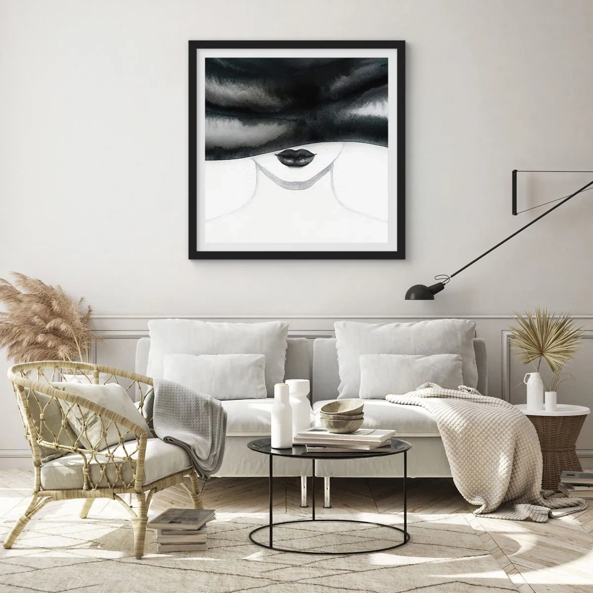 Affisch i svart ram - Sensuell hemlighet - 30x30 cm