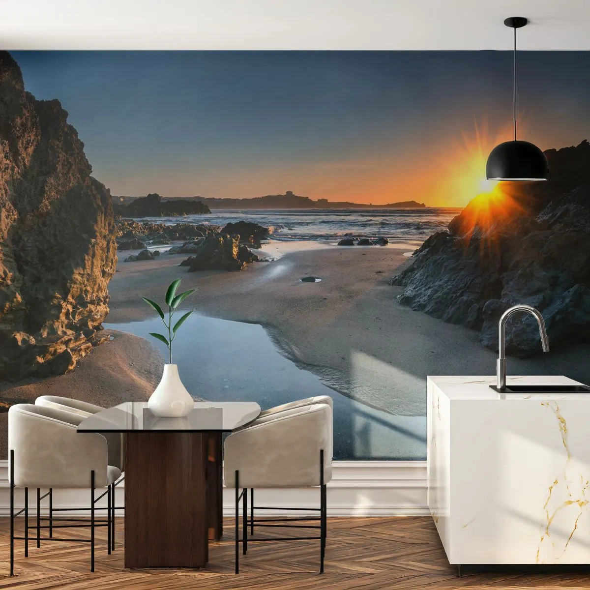 Självhäftande Fototapet Deluxe Sticker - Orörd av människan - Landskap, Strand, Cornish kust - 250x175 cm