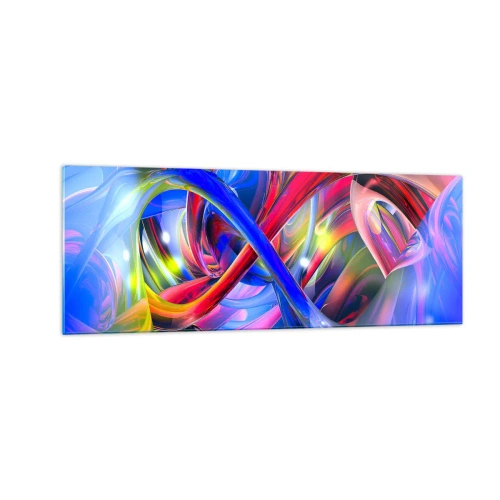 Glastavla - Bild på glas - Färgdans - 140x50 cm