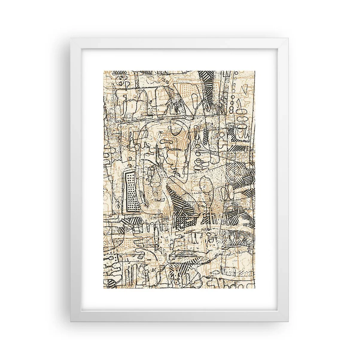 Affisch i vit ram - Väntar på avkodning - 30x40 cm